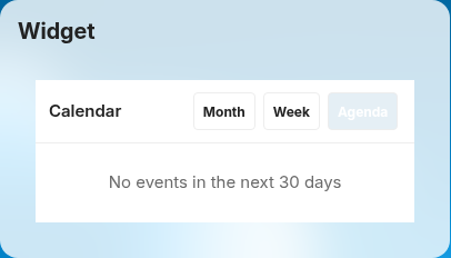 calendar widget rendering an agenda view